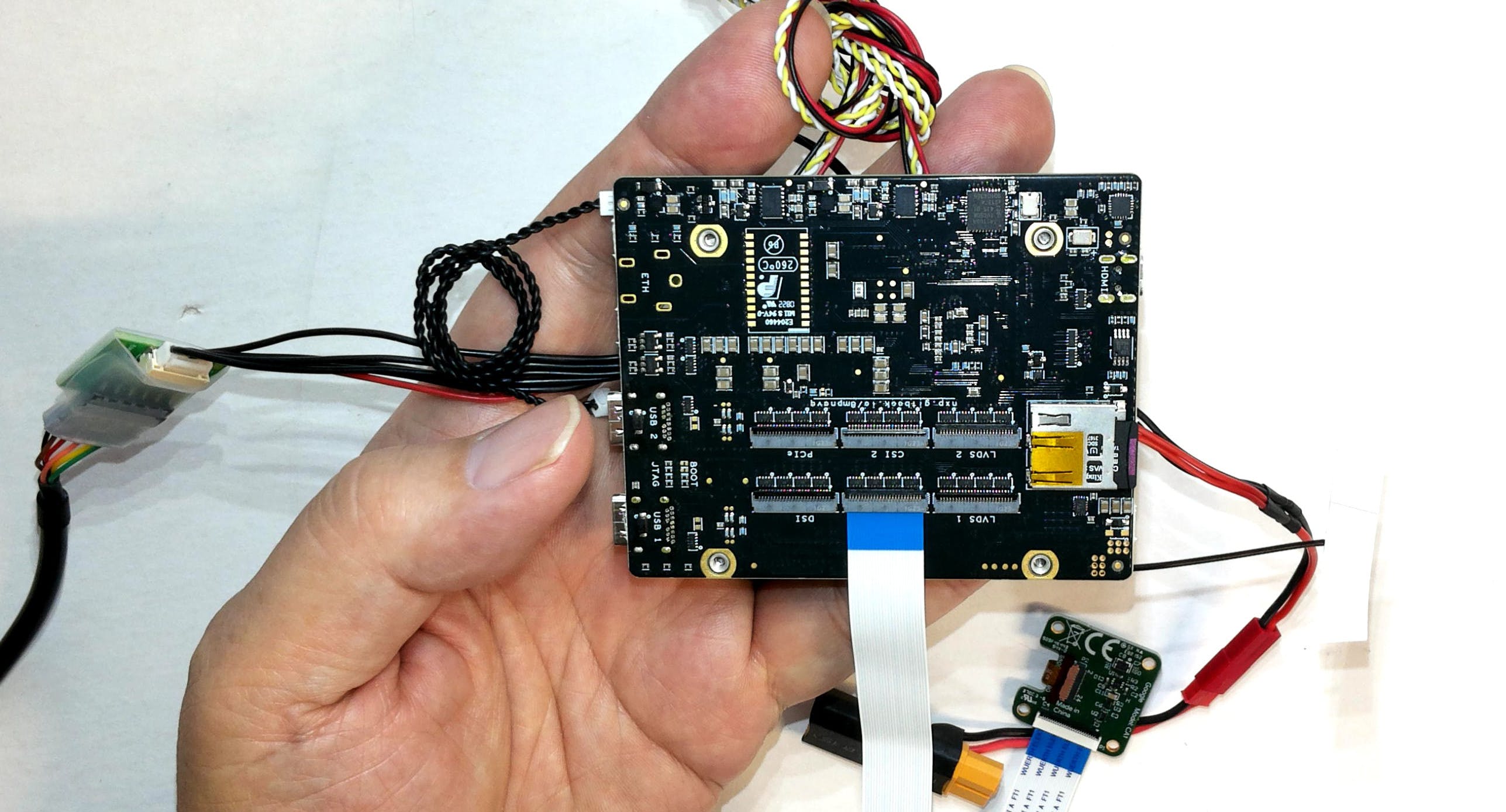 3. The back of the NavQ Plus shows the six camera ports and the MicroSD card.