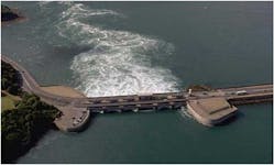 1. Shown is the tidal turbine used in France&rsquo;s La Rance Tidal Power Barrage. (Adapted from National Energy Education Development Project [public domain])