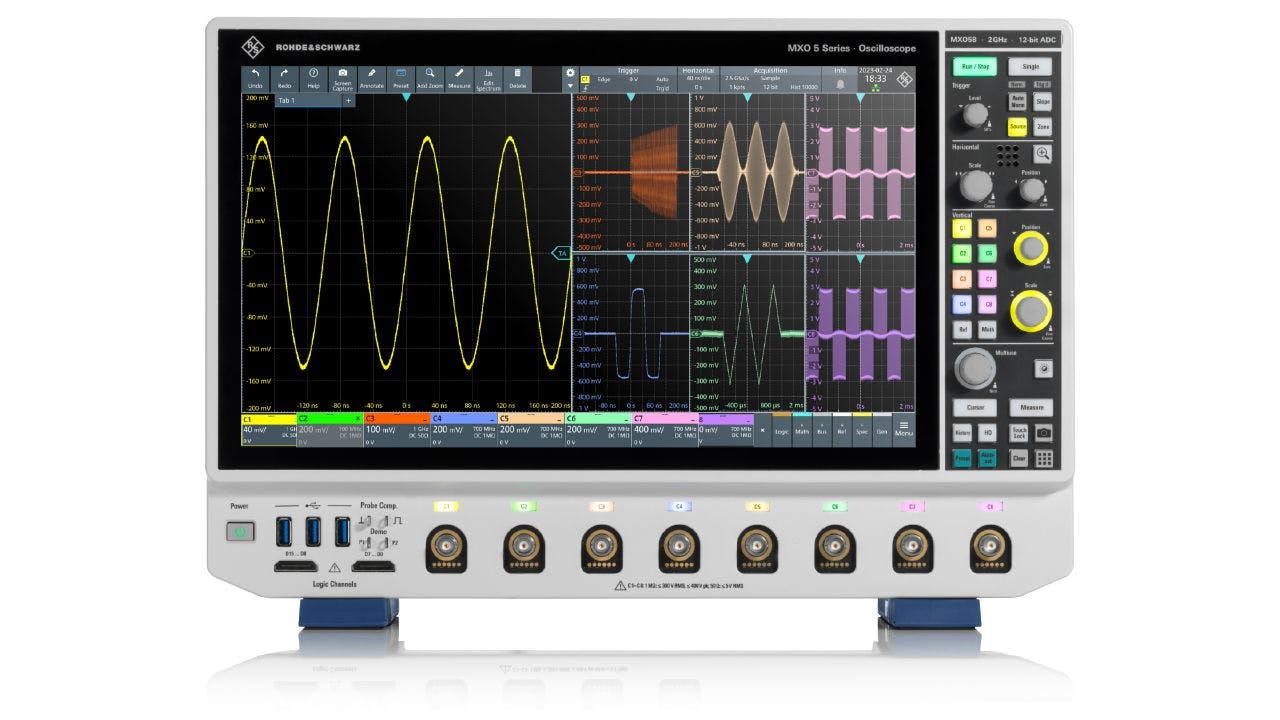 1. Rohde & Schwarz's MXO 5 multichannel oscilloscope is the fastest available.