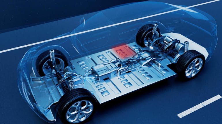 A typical EV architecture brings the battery pack close to the outer edges of the vehicle, making the pack vulnerable to side impacts.