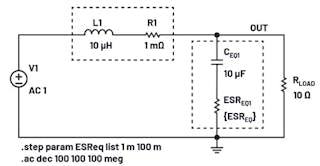 3. A simplified model circuit for a VM buck LC filter behavior.