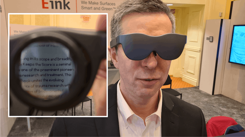 2. These e-reader glasses are a prototype to highlight ePaper possibilities.