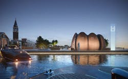 NatPower and Zaha Hadid Architects (ZHA) collaborated to develop a hydrogen refueling station to support recreational boating. NatPower and Zaha Hadid Architects (ZHA) collaborated to develop a hydrogen refueling station to support recreational boating.