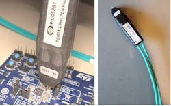 2. Shown is the 2-port PDN probe (left) and cable (right) with one-meter cables and BNC adapters. 2. Shown is the 2-port PDN probe (left) and cable (right) with one-meter cables and BNC adapters.