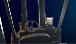 1. Manufacturers are turning to machine-vision systems for greater efficiency and accuracy as in this forklift camera application. EmbedTek embedded a camera system into the fork of the forklift so that operators could see clearly where the fork was being placed, even at 30 feet up. 1. Manufacturers are turning to machine-vision systems for greater efficiency and accuracy as in this forklift camera application. EmbedTek embedded a camera system into the fork of the forklift so that operators could see clearly where the fork was being placed, even at 30 feet up.