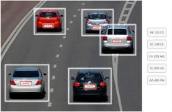 2. AI processing can perform multi-step automatic license-plate recognition, from identifying every car on the road, to detecting their license plate, to determining the characters on each license plate.