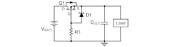 2. A P-channel MOSFET provides reverse-polarity protection by turning off to protect the system from reverse-polarity damage. 2. A P-channel MOSFET provides reverse-polarity protection by turning off to protect the system from reverse-polarity damage.