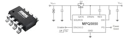 8. The MPQ5850-AEC1 is a smart diode controller that can drive the external N-channel MOSFET.