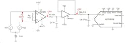 3. An instrumentation amplifier and op amp enable an ADC to operate at full sample rate. 3. An instrumentation amplifier and op amp enable an ADC to operate at full sample rate.