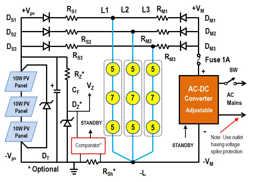3. The proposed solar lighting system circuit diagram supports the PV-Pushback-Effect.