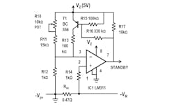 7. The comparator circuit with hysteresis generates the Standby signal.
