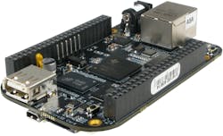 1. The $45 BeagleBone Black comes with 2 Gbytes of eMMC flash to store code and data for the Texas Instruments AM335x 1-GHz ARM Cortex-A8. 1. The $45 BeagleBone Black comes with 2 Gbytes of eMMC flash to store code and data for the Texas Instruments AM335x 1-GHz ARM Cortex-A8.