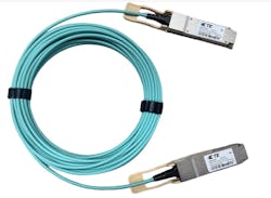 3. TE Connectivity&rsquo;s OSFP active optical-cable assembly connectors incorporate an optical transceiver and copper connections to an Ethernet switch.