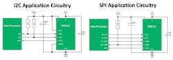 1. Recommended application circuit for the ENS161 sensor (I2C and SPI operation). 1. Recommended application circuit for the ENS161 sensor (I2C and SPI operation).