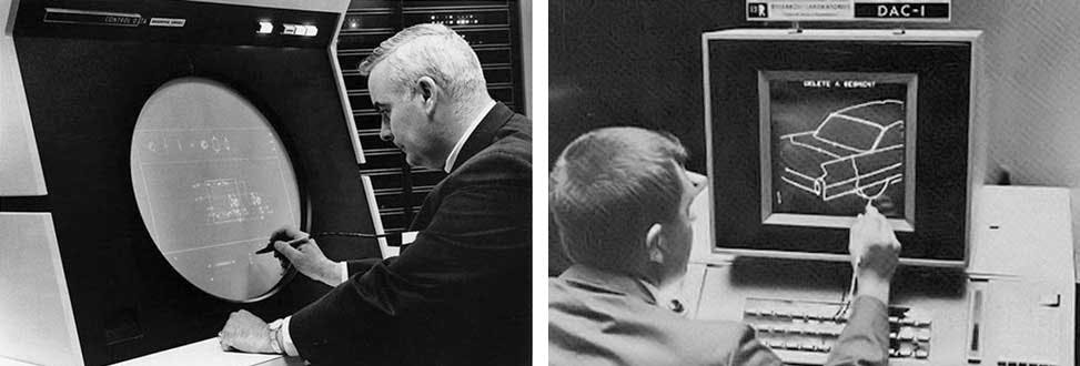 The first interactive CAD system (right), the DAC-1.