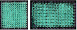 10. Place-and-route view of mapping the convolution engine on two Menta eFPGA architectures—one without DSP blocks (left) and the other with DSP blocks (right). 10. Place-and-route view of mapping the convolution engine on two Menta eFPGA architectures—one without DSP blocks (left) and the other with DSP blocks (right).