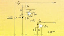 1. This circuit outputs a 0- to 2.5-V voltage that is proportional to the estimated remaining battery capacity. It can be adapted to different battery voltages and chemistries. 1. This circuit outputs a 0- to 2.5-V voltage that is proportional to the estimated remaining battery capacity. It can be adapted to different battery voltages and chemistries.