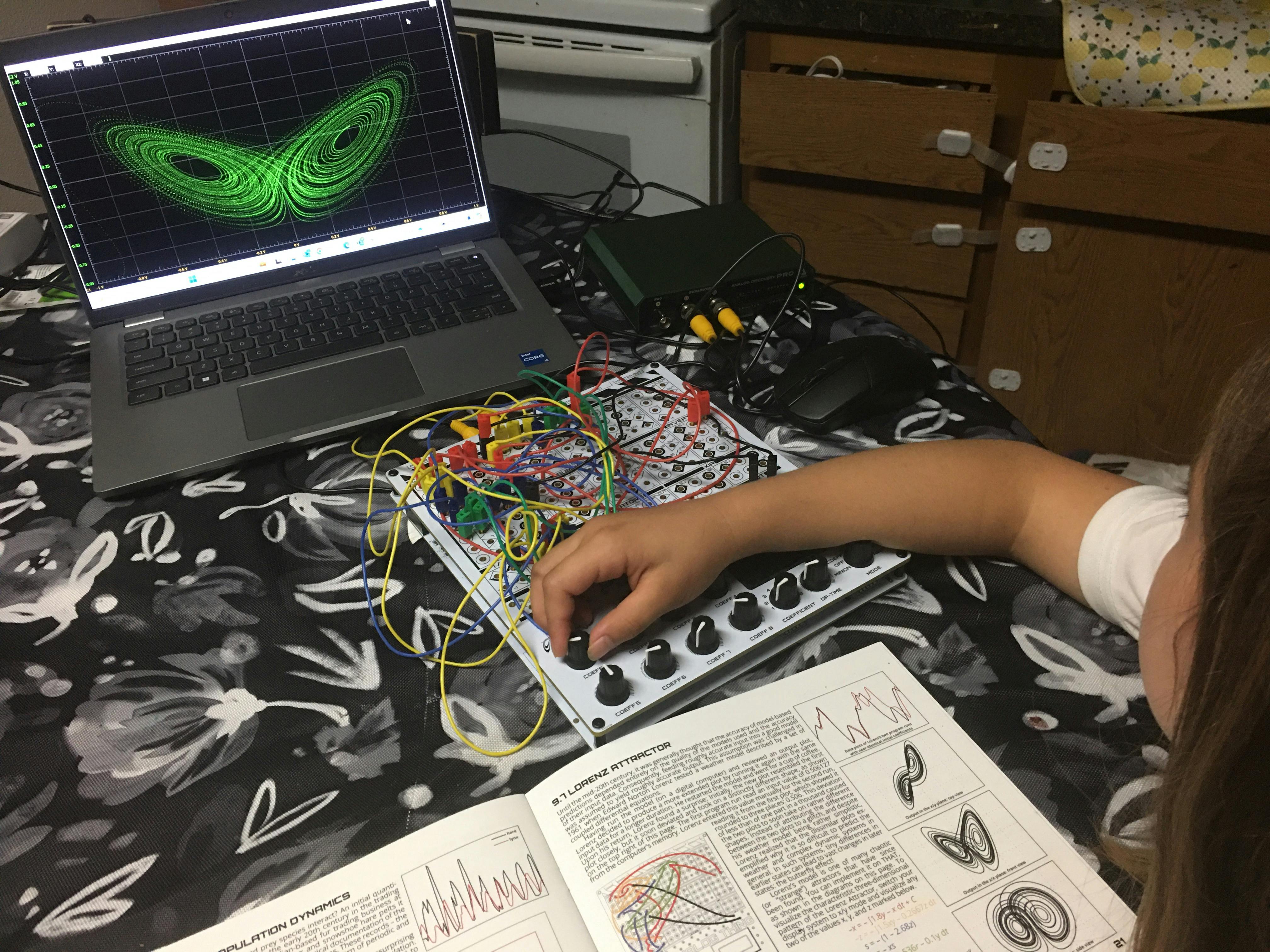 4. Lorenz Atttractor X and Z output of THAT observed on Digilent USB scope.