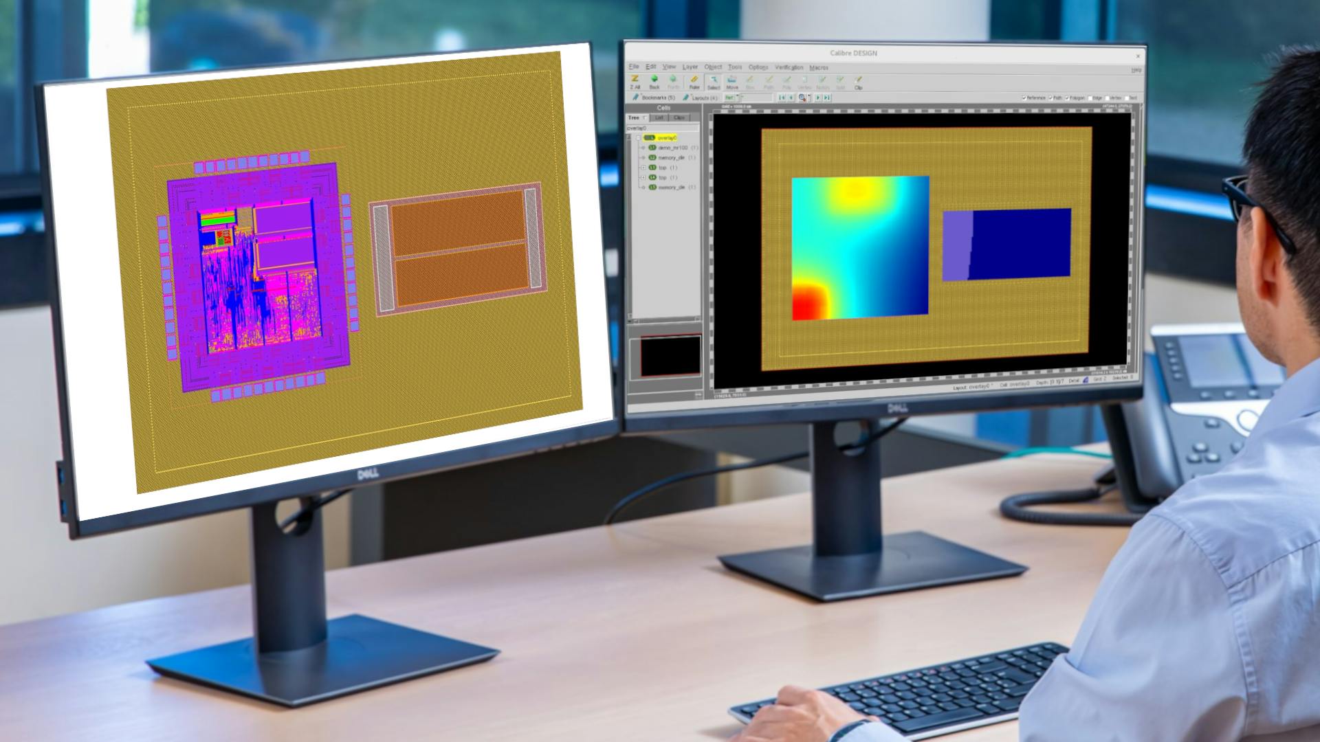 Calibre 3D Thermal can create fine-grain power maps of the heat inside a package and use them to highlight hot spots and temperature gradients.
