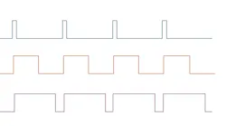 1. The top is a 10% pulse width while the middle is 50% and the bottom is 90%.