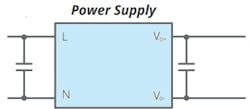 5. Differential-mode noise can be suppressed by using connecting bypass capacitors between the power and return lines of the power supply. 5. Differential-mode noise can be suppressed by using connecting bypass capacitors between the power and return lines of the power supply.