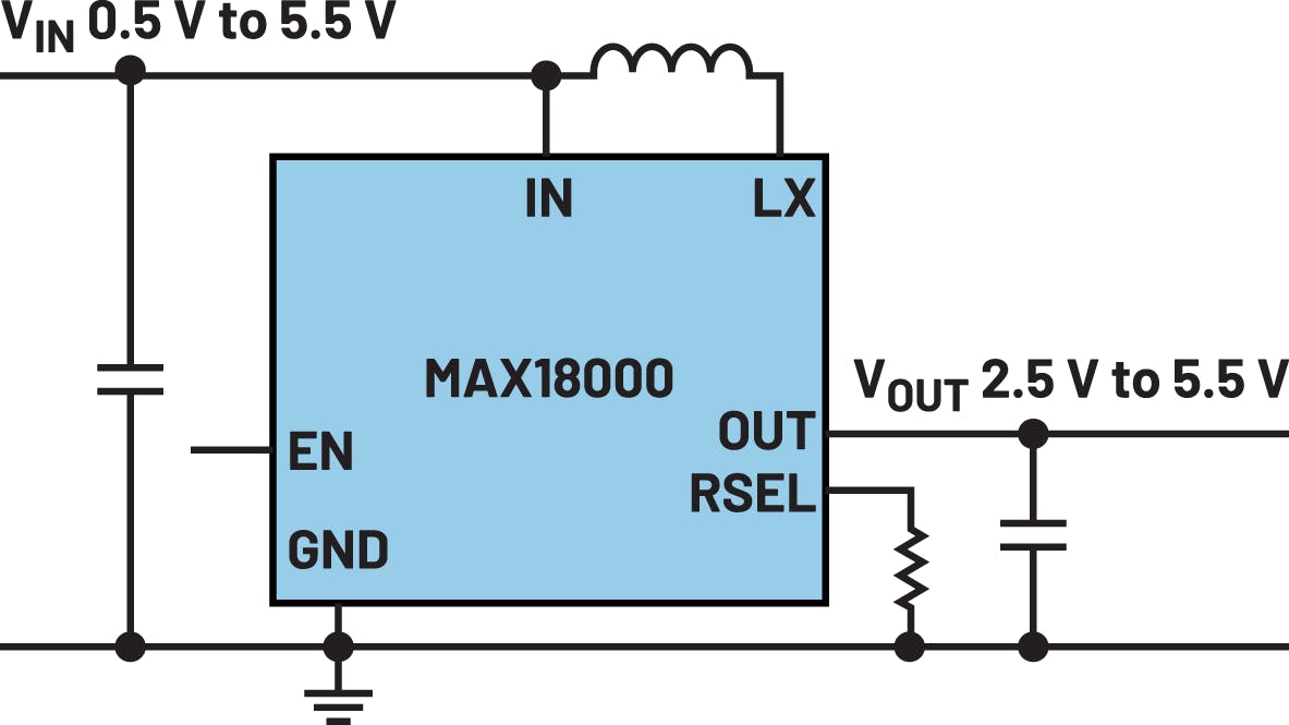 1. A simple and very efficient single-battery cell boost converter.