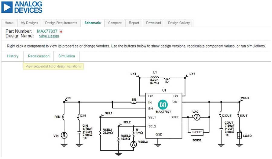 3. Shown is a circuit design and simulation with the EE-Sim Power Tool.