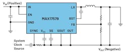 3. The MAX17579, designed as an inverting buck-boost regulator, integrates level shifting. 3. The MAX17579, designed as an inverting buck-boost regulator, integrates level shifting.