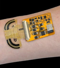 6. This microfluidic sweat sensor samples nine distinct parameters, which are then used with machine-learning algorithms to assess the stress level of the wearer. 6. This microfluidic sweat sensor samples nine distinct parameters, which are then used with machine-learning algorithms to assess the stress level of the wearer.