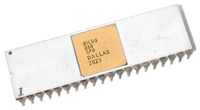The Z80&rsquo;s 40-pin DIP package.