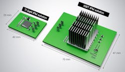 2. The DRV7308 board compared to a 250-W IGBT solution. 2. The DRV7308 board compared to a 250-W IGBT solution.