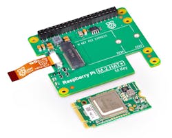 Connecting to the Raspberry Pi is made easy using the GPIO header, while the Hailo AI acceleration module slips into the M.2 slot. Connecting to the Raspberry Pi is made easy using the GPIO header, while the Hailo AI acceleration module slips into the M.2 slot.