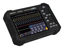 3. The Multicomp Pro 4 channel handheld oscilloscope comes in 70- and 100-MHz models. 3. The Multicomp Pro 4 channel handheld oscilloscope comes in 70- and 100-MHz models.