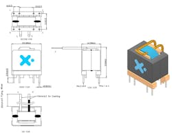 3. The custom magnetics module, provided by Ferentec, provides a 20% size reduction and 50% efficiency improvement when compared with conventional designs based on a standard RM8 core. 3. The custom magnetics module, provided by Ferentec, provides a 20% size reduction and 50% efficiency improvement when compared with conventional designs based on a standard RM8 core.