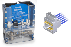 1. The demo system (left) includes VITA 67 backplane interconnects (right) designed for high-speed RF connections. 1. The demo system (left) includes VITA 67 backplane interconnects (right) designed for high-speed RF connections.