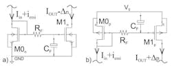 2. Shown are N-type (a) and P-type (b) current mirrors. (Image courtesy of Reference 5, Orazio Aiello) 2. Shown are N-type (a) and P-type (b) current mirrors. (Image courtesy of Reference 5, Orazio Aiello)