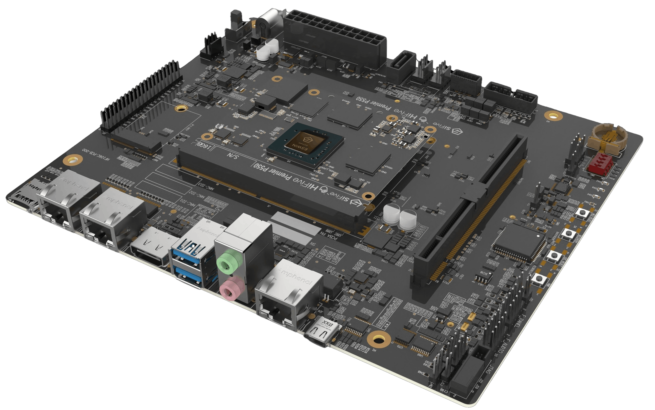 1. SiFive's HiFive Premier P550 Development Board spots a 1.4 GHz quad core RISC-V compute engine with a Imagination GPU and Eswin NPU