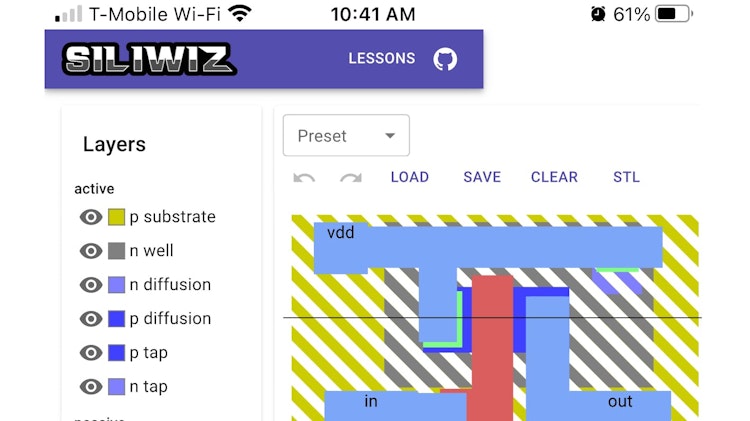 Inverter layout generated with SiliWiz