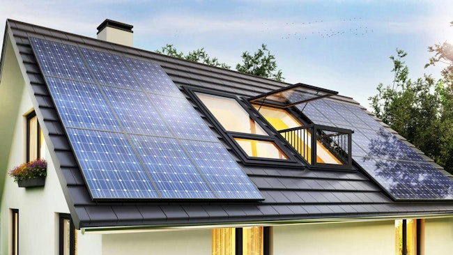 Solar panels on smart home