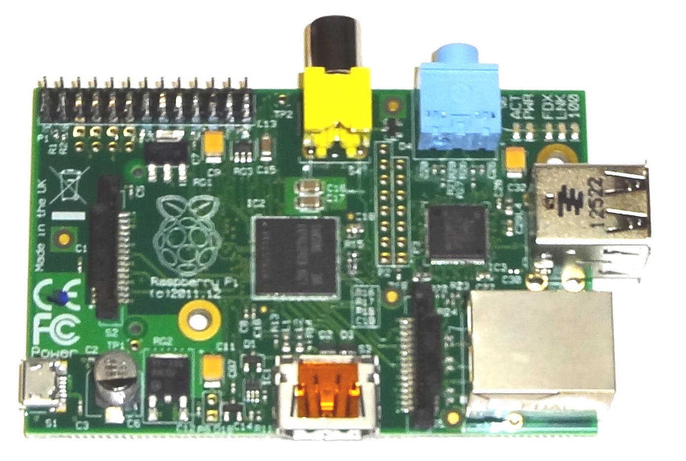 4. The Raspberry Pi Model B has 512 Mbytes. It is based on a 700 MHz Broadcom BCM2835 System-On Chip (SoC) with an ARM1176JZF-S core.