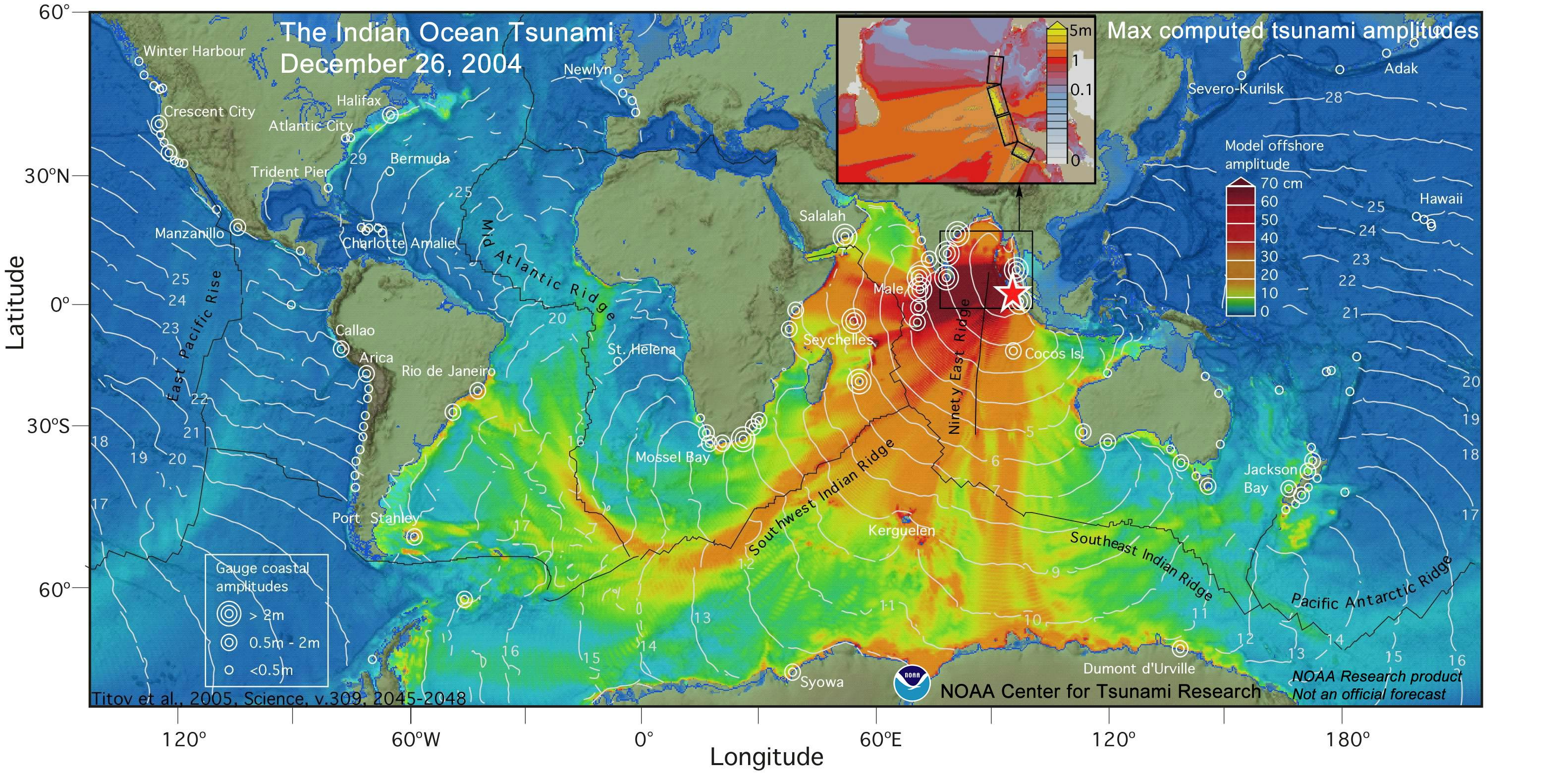 1. NOAA&rsquo;s collected data shows the magnitude of the Indian Ocean earthquake and the tsunami.