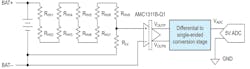 1. The resistor ladder reduces voltages to the desired output to drive the op amp. 1. The resistor ladder reduces voltages to the desired output to drive the op amp.