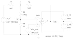 Open-loop gain vs. frequency for the K2-W op amp Open-loop gain vs. frequency for the K2-W op amp