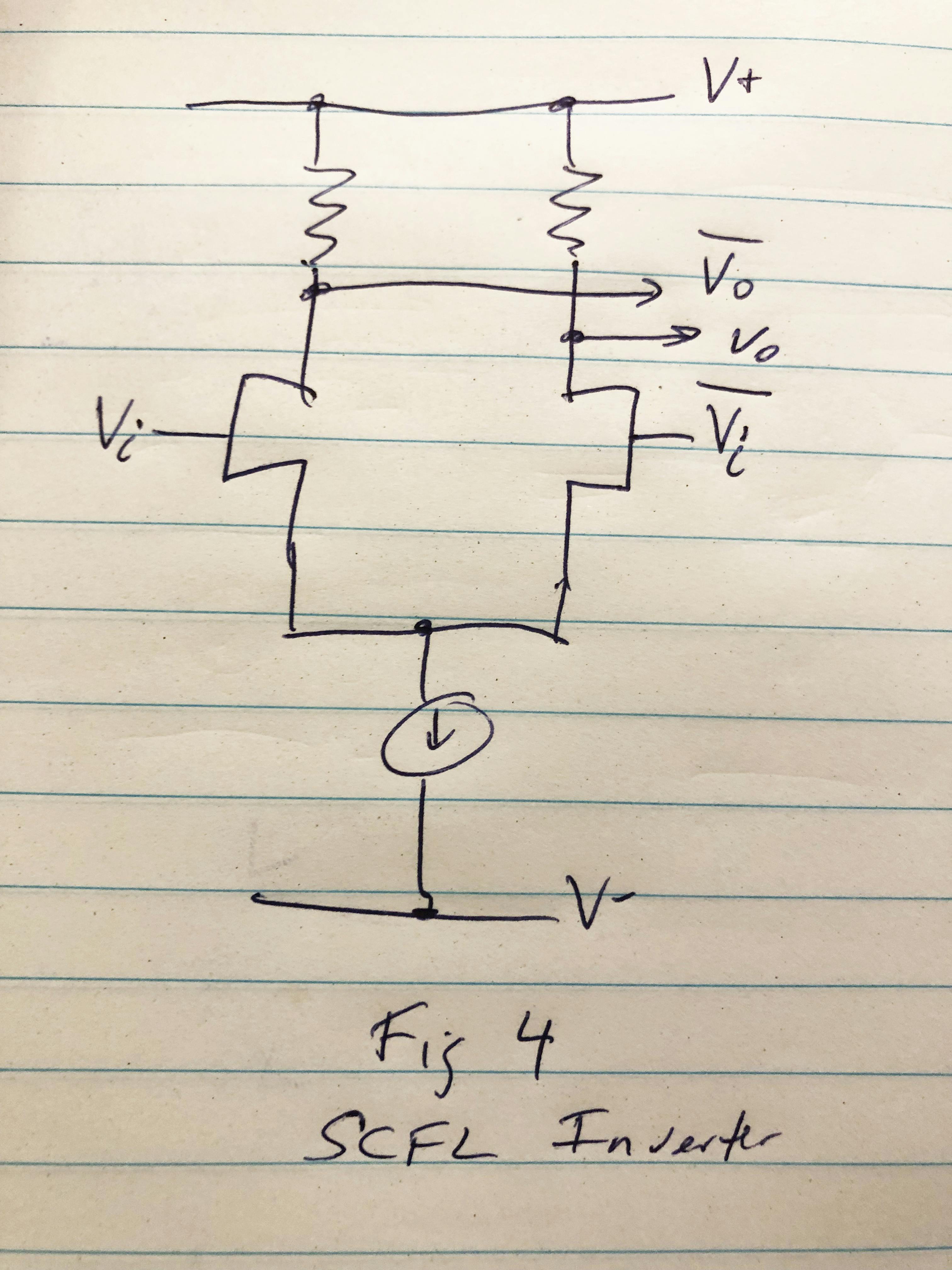 4. A potential differential inverter circuit for SPICE simulation.
