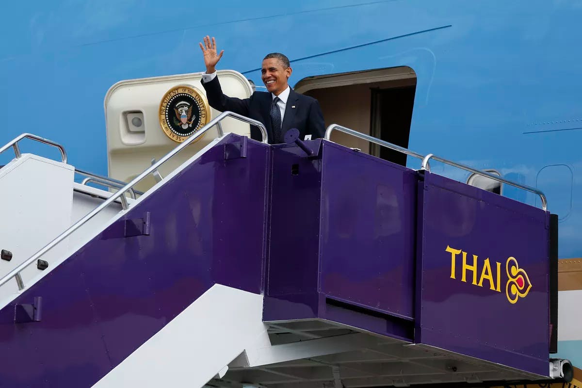 U.S. President Barack Obama arrives in Thailand