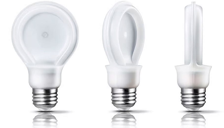 Philips &ldquo;SlimStyle&rdquo; flat printed-circuit heatsinked LED bulb