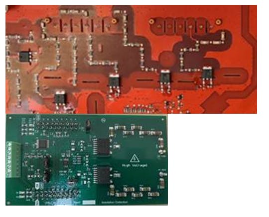 EV batteries ≥400 V are attenuated by resistor dividers to interface with the rest of the BMS