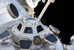 NASA astronaut and Expedition 68 Flight Engineer Josh Cassada looks through one of the windows in the ISS cupola NASA astronaut and Expedition 68 Flight Engineer Josh Cassada looks through one of the windows in the ISS cupola