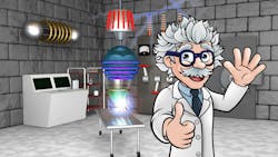 Cartoon with scientist Cartoon with scientist