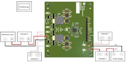 Simple test setup lets you investigate input and output DC voltages and currents as well as output voltage ripple Simple test setup lets you investigate input and output DC voltages and currents as well as output voltage ripple